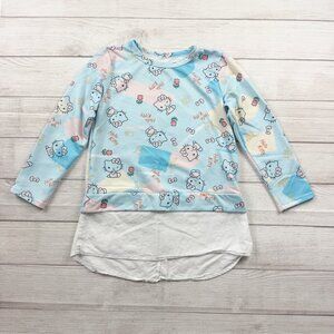 Hello Kitty Girls Long Sleeve Top Pastel Tie Dye Allover Print Shirt 12